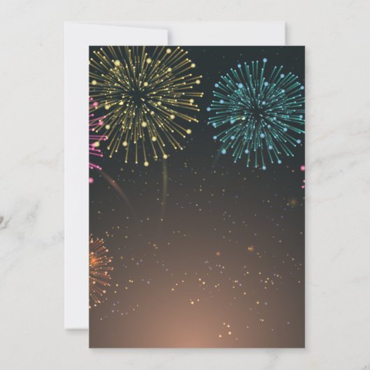 Fireworks Party | Modern Typografie-Baby shower Kaart (Achterkant)