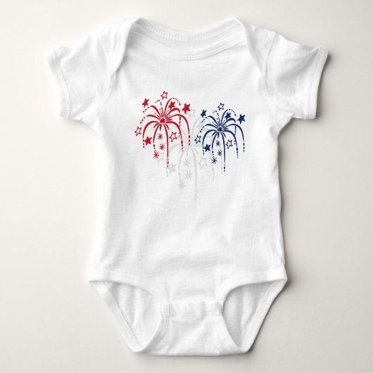 Fireworks Patriotic, 4 juli Shirten Romper (Voorkant)