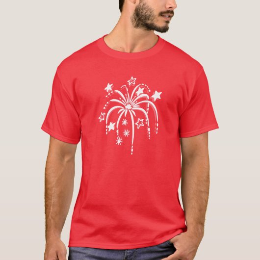 Fireworks Patriotic, 4 juli Shirten T-shirt (Voorkant)