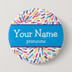 Fireworks Polyamory Pride vlag Voornaamwoorden naa Ronde Button 7,6 Cm