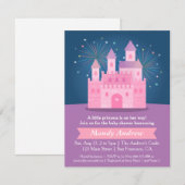 Fireworks Princess Castle Baby Girl Shower Kaart (Voorkant / Achterkant)