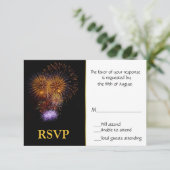 Fireworks-reactiekaart RSVP Kaartje (Staand voorkant)