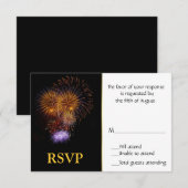 Fireworks-reactiekaart RSVP Kaartje (Voorkant / Achterkant)