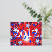 Fireworks Red White Blue '2012'-briefkaart Briefkaart (Staand voorkant)