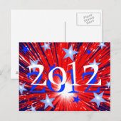 Fireworks Red White Blue '2012'-briefkaart Briefkaart (Voorkant / Achterkant)
