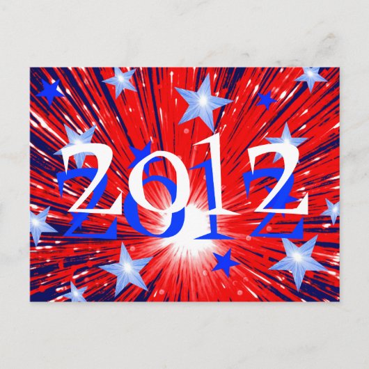 Fireworks Red White Blue '2012'-briefkaart Briefkaart (Voorkant)