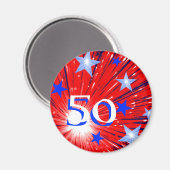 Fireworks Red White Blue 'Age' koelkast-magneet Magneet (Voorkant / Achterkant)