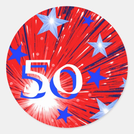 Fireworks Red White Blue 'Age'-sticker Ronde Sticker (Voorkant)