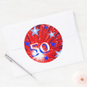 Fireworks Red White Blue 'Age'-sticker Ronde Sticker (Envelop)