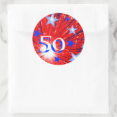 Fireworks Red White Blue 'Age'-sticker Ronde Sticker (Tas)