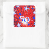 Fireworks Red White Blue 'Age' sticker vierkant (Tas)