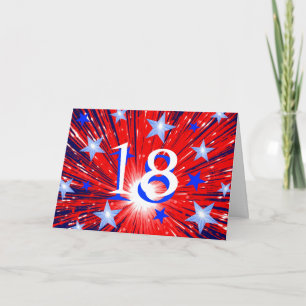 Fireworks Red White Blue 'Age'-verjaardagskaart Kaart