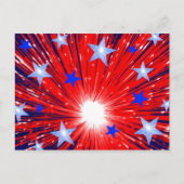 Fireworks Red White Blue-briefkaart Briefkaart (Voorkant)