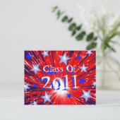 Fireworks Red White Blue 'Class of 2011' briefkaar Briefkaart (Staand voorkant)