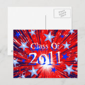 Fireworks Red White Blue 'Class of 2011' briefkaar Briefkaart (Voorkant / Achterkant)