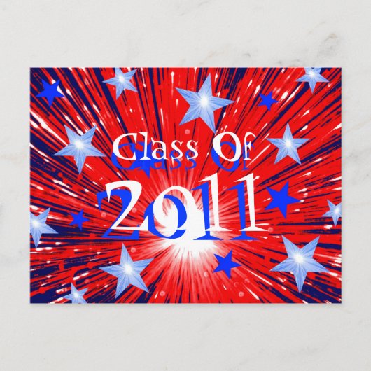 Fireworks Red White Blue 'Class of 2011' briefkaar Briefkaart (Voorkant)