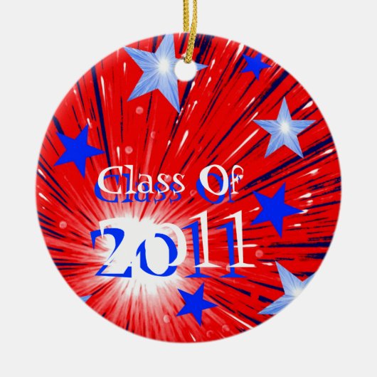 Fireworks Red White Blue 'Class of 2011' ornament (Voorkant)