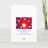 Fireworks Red White Blue-groetingkaartportret Kaart (Achterkant)