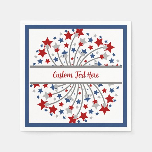 Fireworks Red White Blue Independence, vierde juli Servet (Voorkant)