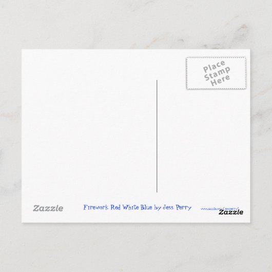 Fireworks Red White Blue Jouw tekst briefkaart (Achterkant)