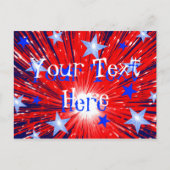 Fireworks Red White Blue Jouw tekst briefkaart (Voorkant)