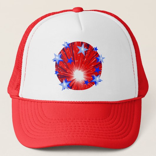 Fireworks Red White Blue-pet Trucker Pet (Voorkant)
