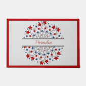 Fireworks Red White Blue Stars Onafhankelijkheidsd Deurmat (Voorkant)