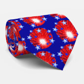 Fireworks Red White Blue stropdas blauw (Opgerold)