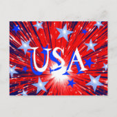 Fireworks Red White Blue 'USA'-briefkaart Briefkaart (Voorkant)