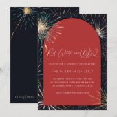 Fireworks Red, White en BBQ Kaart (Voorkant / Achterkant)