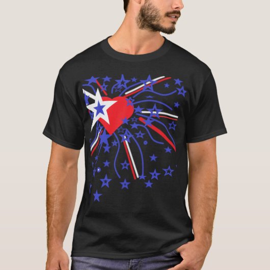 Fireworks Red White en Blue T-shirt (Voorkant)