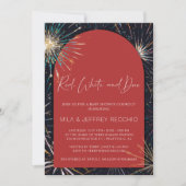 Fireworks Red, White en Due Baby shower Kaart (Voorkant)