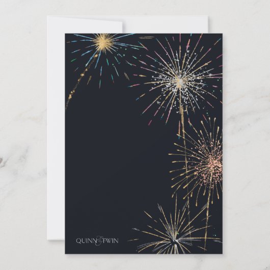 Fireworks Red, White en Due Baby shower Kaart (Achterkant)