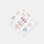 Fireworks Red White Two 2de verjaardag Servet (Hoek)