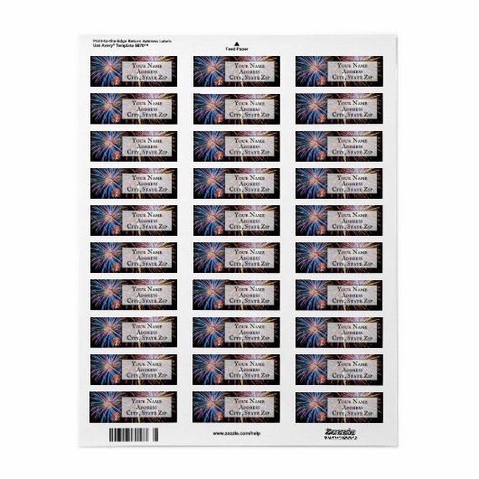 Fireworks Return Address Label (Full Sheet)