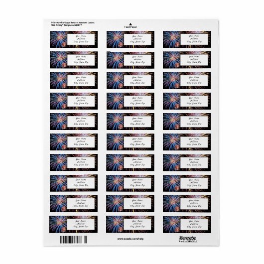 Fireworks Return-adreslabel Etiket (Full Sheet)