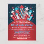 Fireworks Rockets, 4 juli, Briefkaart (Voorkant)