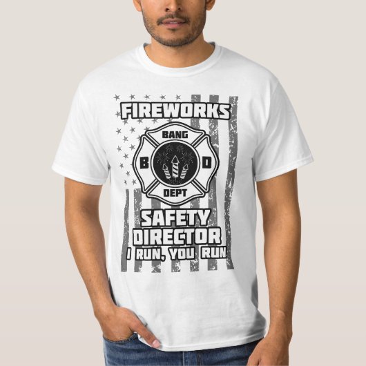 Fireworks Safety Director Ik run je run T-shirt (Voorkant)