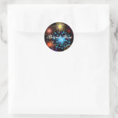 Fireworks sky Dank je Ronde Sticker (Tas)