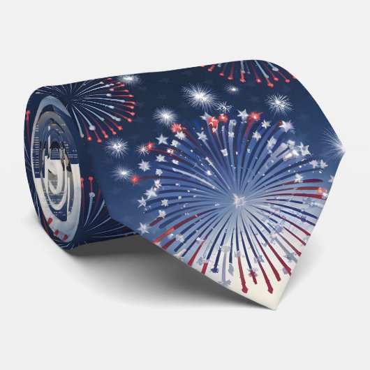 Fireworks Skyline • 1776–2026 America Celebration  Stropdas (Opgerold)