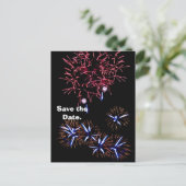 Fireworks slaat de datum op aankondigingskaart (Staand voorkant)