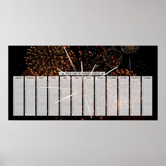 Fireworks Special Days om agenda te onthouden Poster (Voorkant)