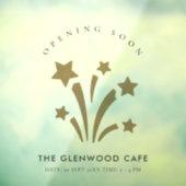 Fireworks Star Gold Glitter - Binnenkort geopend Raamsticker (Vel 3)