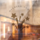 Fireworks Star Gold Glitter - Binnenkort geopend Raamsticker (Vel 2)