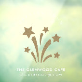 Fireworks Star Gold White, binnenkort geopend Raamsticker (Vel 3)