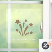 Fireworks Star Gold White, binnenkort geopend Raamsticker (Huis)