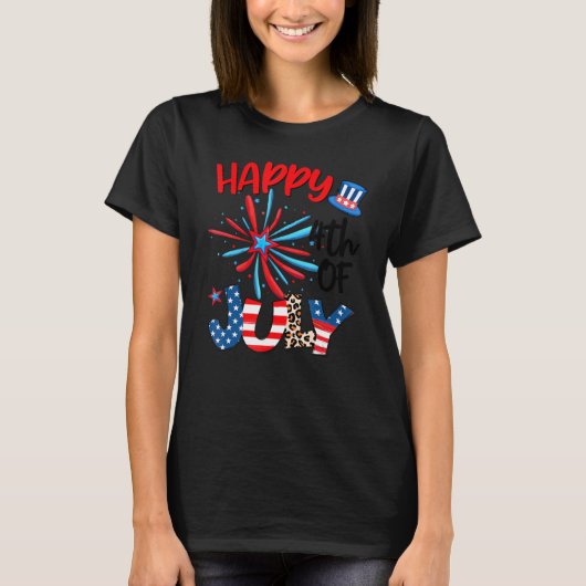 Fireworks Star Leopard Fireworks American Happy 4t T-shirt (Voorkant)
