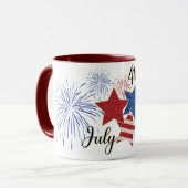 Fireworks Stars and Stripes 4 juli Mok 11 oz (Voorkant links)