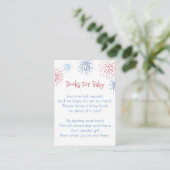 Fireworks Stars en Stripes Books for Baby shower Informatiekaartje (Staand voorkant)