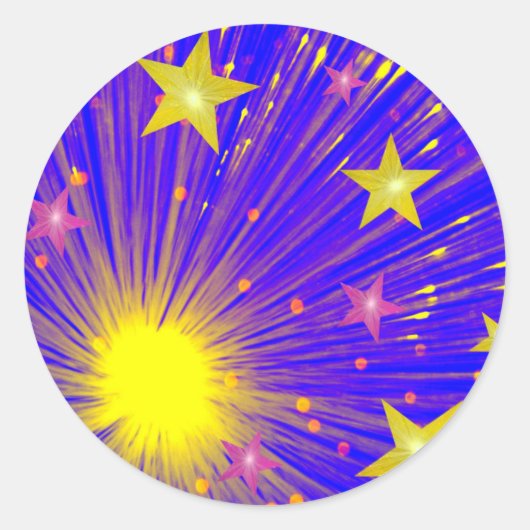 Fireworks sticker-ronde ronde sticker (Voorkant)